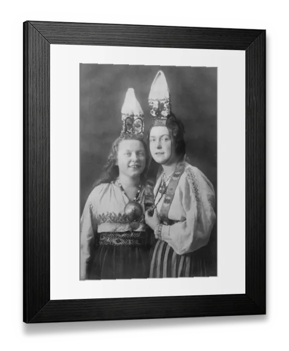 Framed Print : Novel Wedding Finery Two Esthonian Brides who were married at a village near Reval Framed Print : Novel Wedding Finery Two Esthonian Brides who were married at a village near Reval