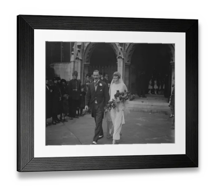 Framed Print : Notable wedding. The weding took place at St Margaret s, Westminster, of Major