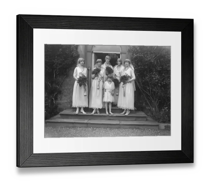 Framed Print : Bishop of Kingston married to the Hon Elaine Orde Powlett at Wensley. The bridesmaids Framed Print : Bishop of Kingston married to the Hon Elaine Orde Powlett at Wensley. The bridesmaids