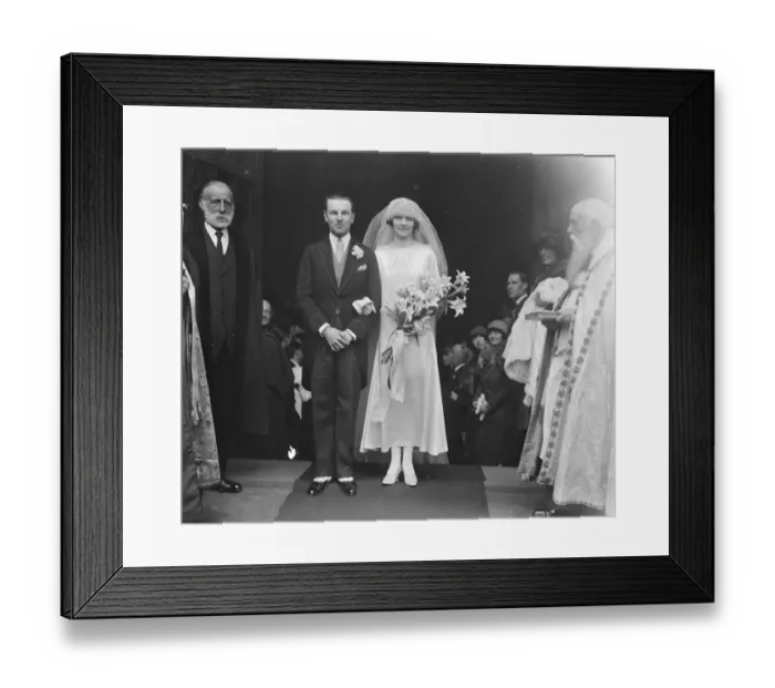 Framed Print : Wedding. Mr T Cook was married to Miss Evan Jones at Norwich Cathedral. Bride Framed Print : Wedding. Mr T Cook was married to Miss Evan Jones at Norwich Cathedral. Bride