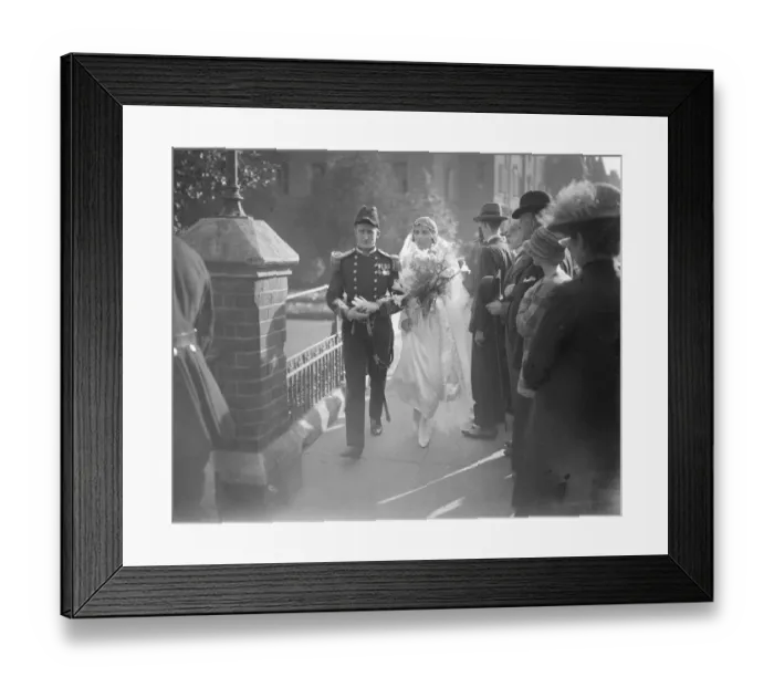 Framed Print : Naval Wedding at Harrow. The marriage of Lt Com A de Salis with Miss H Bindloss Framed Print : Naval Wedding at Harrow. The marriage of Lt Com A de Salis with Miss H Bindloss