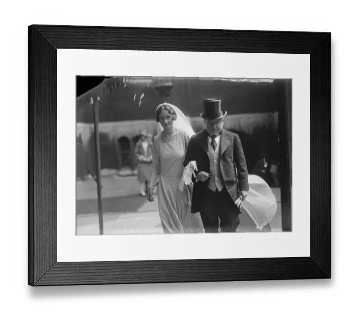 Framed Print : Lord Chief Justices daughter weds. The marriage of Mr Eliot Hodgkin and Hon Katherine