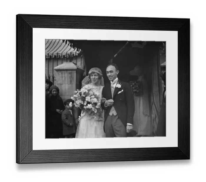 Framed Print : Lord and Lady Walsinghams daughter married. The marriage of Mr Philip Wade, MC