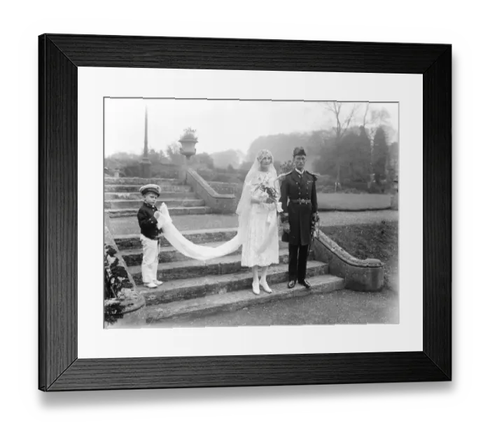 Framed Print : At Sherbourne Abbey, Dorset, the wedding took place of Miss P Grace and Paymaster Framed Print : At Sherbourne Abbey, Dorset, the wedding took place of Miss P Grace and Paymaster