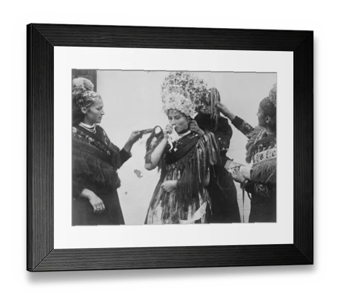 Framed Print : Mesokovesd, Hungary. The wedding headdress is a gorgeous affair of gilt and tinsel Framed Print : Mesokovesd, Hungary. The wedding headdress is a gorgeous affair of gilt and tinsel