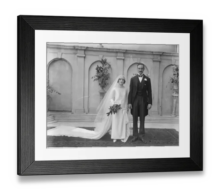 Framed Print : Lady Evelyn Herbert weds. Lady Evelyn Herbert and Mr Brograve C Beauchamp were