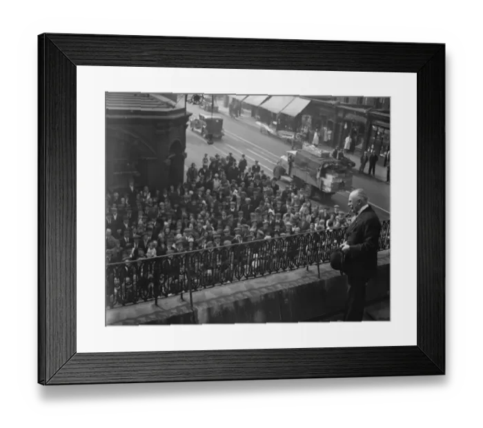 Framed Print : Romance of wedding millionaire visitor. Sir James Joynton Smith in the ironmongery