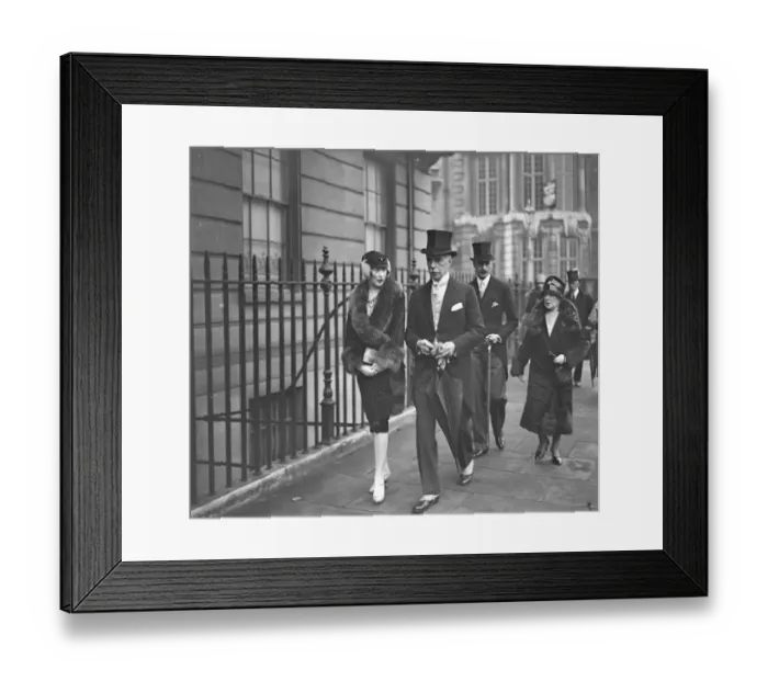Framed Print : Guests arriving for the Roper Curzon, Whitaker wedding. Mrs Frederick Pelham Clinton Framed Print : Guests arriving for the Roper Curzon, Whitaker wedding. Mrs Frederick Pelham Clinton