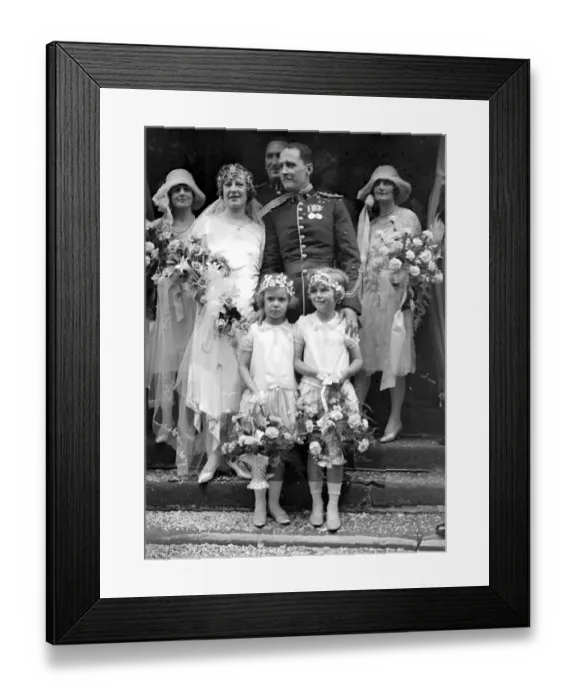 Framed Print : The wedding of Captain A. C. Giles, ( Royal Warwickshire Regiment ) to Miss Evelyn Drewe Framed Print : The wedding of Captain A. C. Giles, ( Royal Warwickshire Regiment ) to Miss Evelyn Drewe