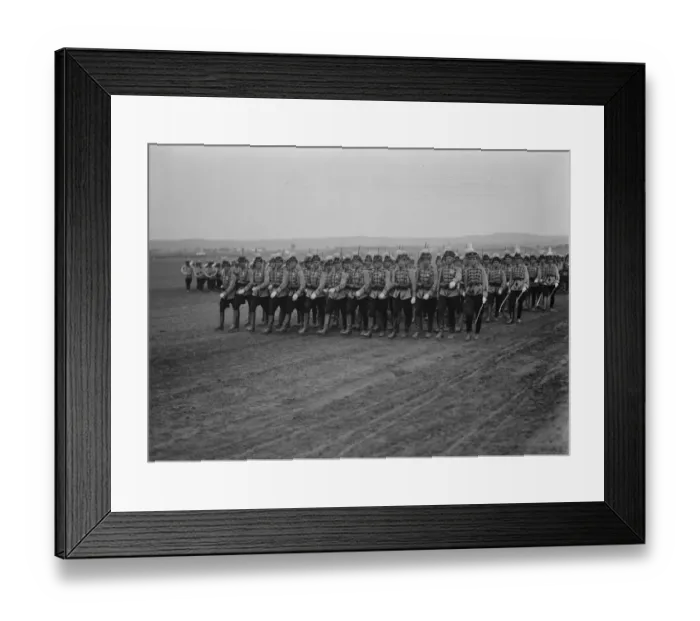 Framed Print : King Alexander of Serbia greets his bride. The march past of troops at the review Framed Print : King Alexander of Serbia greets his bride. The march past of troops at the review