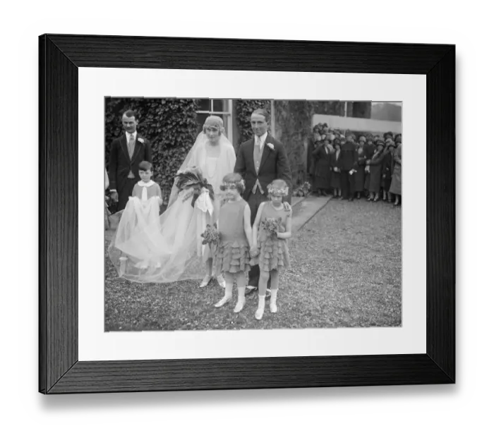 Framed Print : The Earl of Westopelandss brother weds. The wedding took place at Hollywell