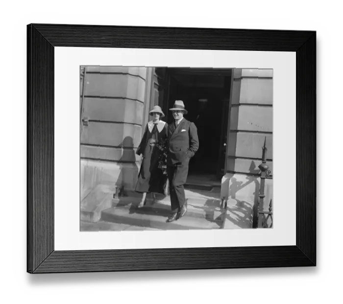 Framed Print : French Rugby footballer weds. Mr B L Jacot de Boinod and Miss Joy Kathleen Fredinnick