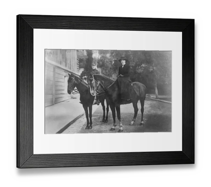 Framed Print : The plight of the Greek Royals King George of Greece out riding with his sister