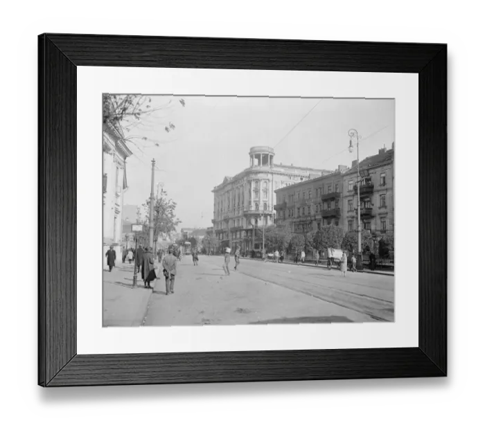 Framed Print : Warsaw Poland One of Warsaws main streets. Hotel Bristol is in the middle 25 Framed Print : Warsaw Poland One of Warsaws main streets. Hotel Bristol is in the middle 25