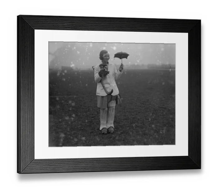 Framed Print : England versus Scotland, ladies hockey at Merton Abbey. Miss E Loudon ( Scottish goalie ) Framed Print : England versus Scotland, ladies hockey at Merton Abbey. Miss E Loudon ( Scottish goalie )