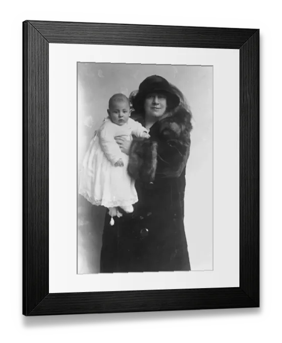 Framed Print : Mrs H Greenstone and her Grandson the Hon Adrian Foley. 12 January 1924 Framed Print : Mrs H Greenstone and her Grandson the Hon Adrian Foley. 12 January 1924