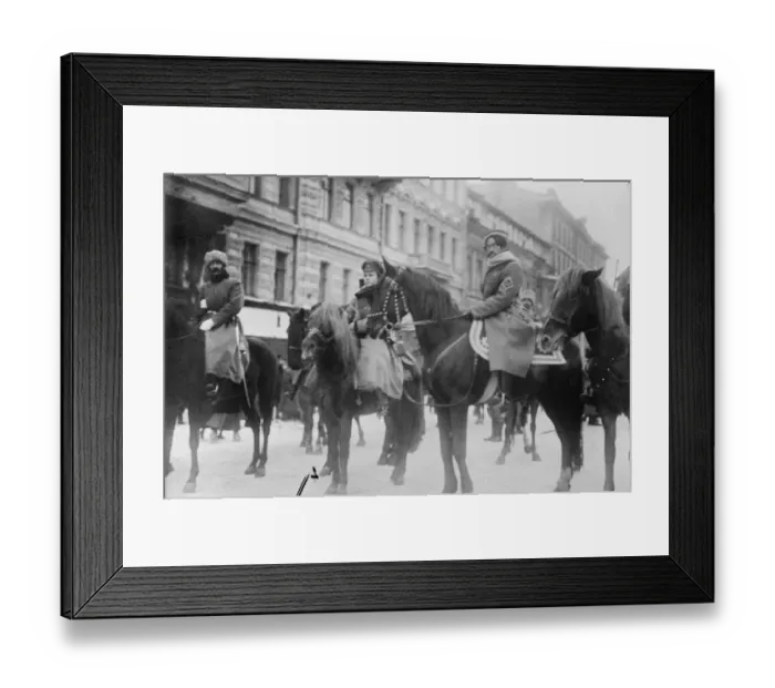 Framed Print : Bolshevik cavalrymen of Russia pictured of the streets of Petrograd 9 August 1920 Framed Print : Bolshevik cavalrymen of Russia pictured of the streets of Petrograd 9 August 1920