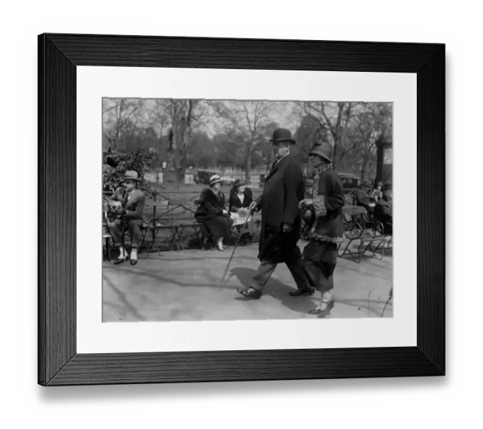 Framed Print : Society in the Park. Sir Cecil and Lady Lowther. 9 May 1924 Framed Print : Society in the Park. Sir Cecil and Lady Lowther. 9 May 1924