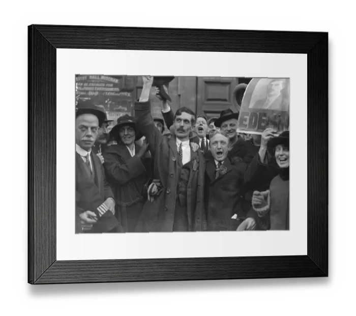 Framed Print : The Mitcham by election Mr James Chuter Ede, the new labour M P and his wife surrounded Framed Print : The Mitcham by election Mr James Chuter Ede, the new labour M P and his wife surrounded