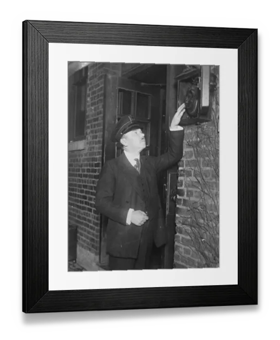 Framed Print : Former Russian General as a watchman. Gen George Tcheslewsky, who was for some