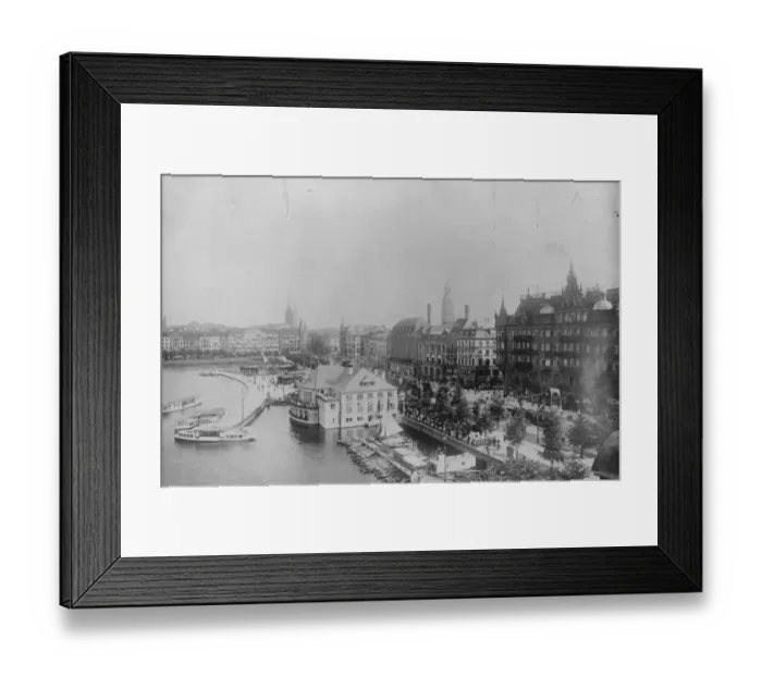 Framed Print : Stinnes House in Hamburg. Opposite the world famous Ulster Pavilion stands Framed Print : Stinnes House in Hamburg. Opposite the world famous Ulster Pavilion stands