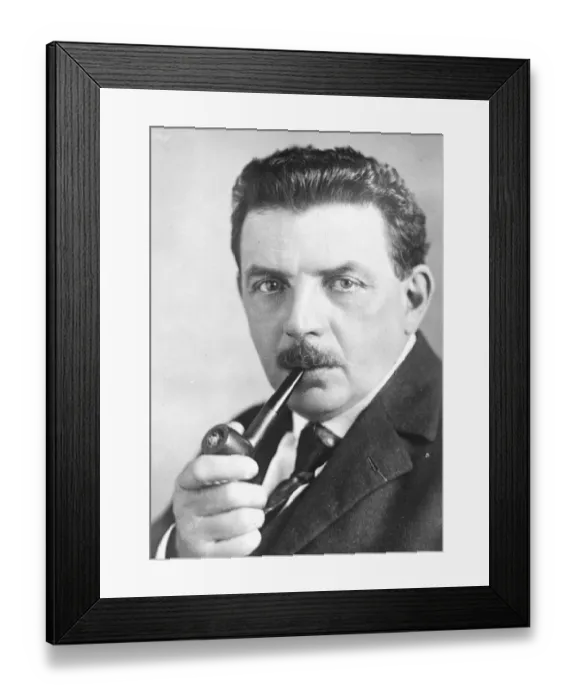 Framed Print : French Premiers Favourite Pipe M Herriot, Frances new Premier and Minister
