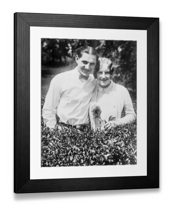 Framed Print : Pete Latzio. Posed with wife. 1927 Framed Print : Pete Latzio. Posed with wife. 1927