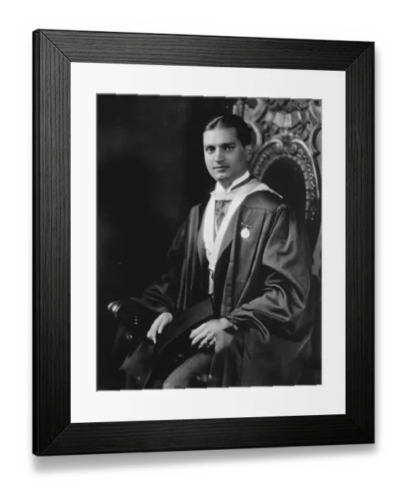 Framed Print : Columbia student sails to become High Priest of the Parsees. Dr Jal Dastur C Pavry