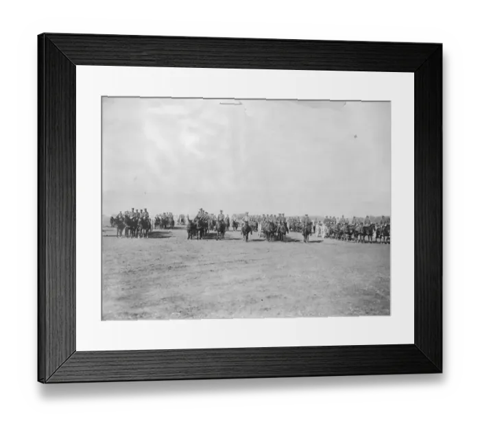 Framed Print : Civil War in China. Chinese artillery on the march. This picture gives a good