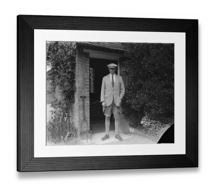 Framed Print : Capt Hubbard, clerk of the course, Goodwood. 1 August 1929 Framed Print : Capt Hubbard, clerk of the course, Goodwood. 1 August 1929