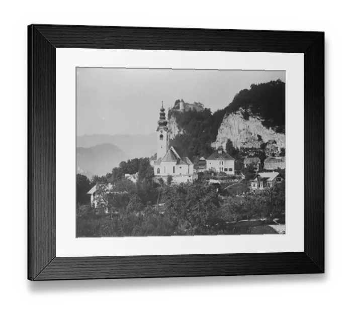 Framed Print : King and Queen of Yugoslavias honeymoon spot. Castle Veldes, perched on a rock Framed Print : King and Queen of Yugoslavias honeymoon spot. Castle Veldes, perched on a rock