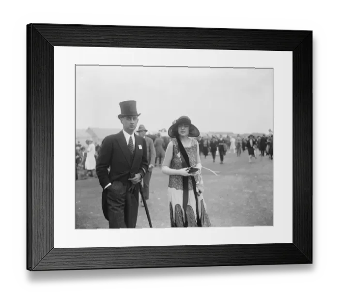 Framed Print : Ascot. Miss Avril Mullens walking to the paddock. Her engagement to Prince Imeretinsky Framed Print : Ascot. Miss Avril Mullens walking to the paddock. Her engagement to Prince Imeretinsky
