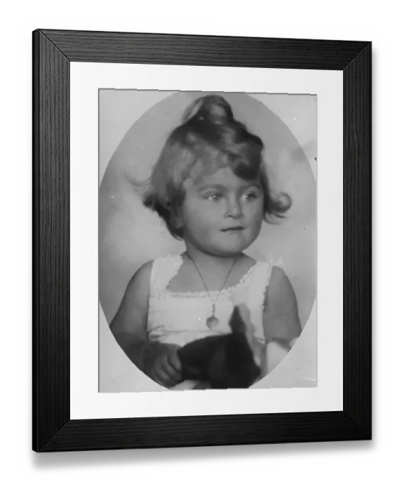 Framed Print : Josette Linder, the daughter of the late Max Linder and his wife. An action is