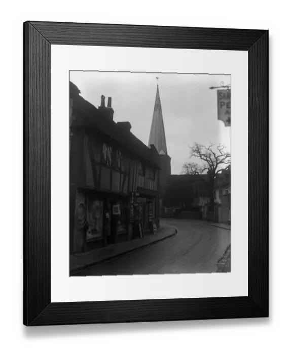 Framed Print : A street scene in Godalming in the county of Surrey. 1 November 1920 Framed Print : A street scene in Godalming in the county of Surrey. 1 November 1920