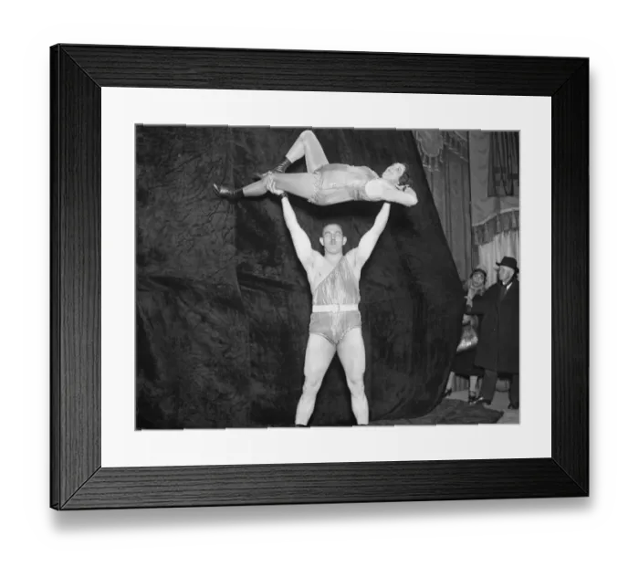 Framed Print : How to support a wife. Herman Gorner, who claims to be the worlds strongest man Framed Print : How to support a wife. Herman Gorner, who claims to be the worlds strongest man