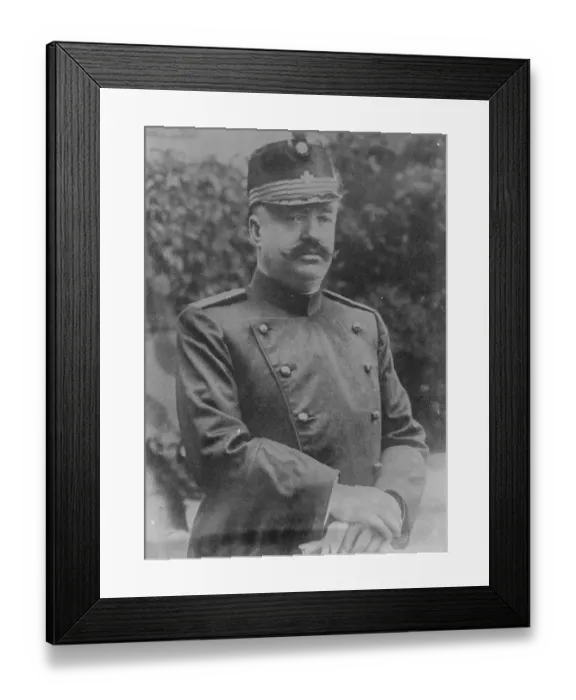 Framed Print : General Ulrich Wille Swiss Commander in Chief accused by the Socialists of not having