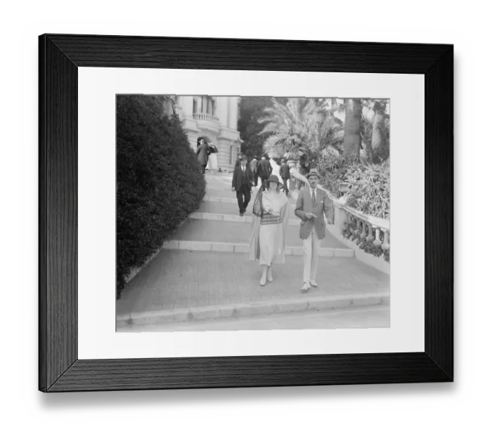 Framed Print : Society at Monte Carlo. Captain and Mrs Noel Sampson on the Terrace at Monte Carlo Framed Print : Society at Monte Carlo. Captain and Mrs Noel Sampson on the Terrace at Monte Carlo