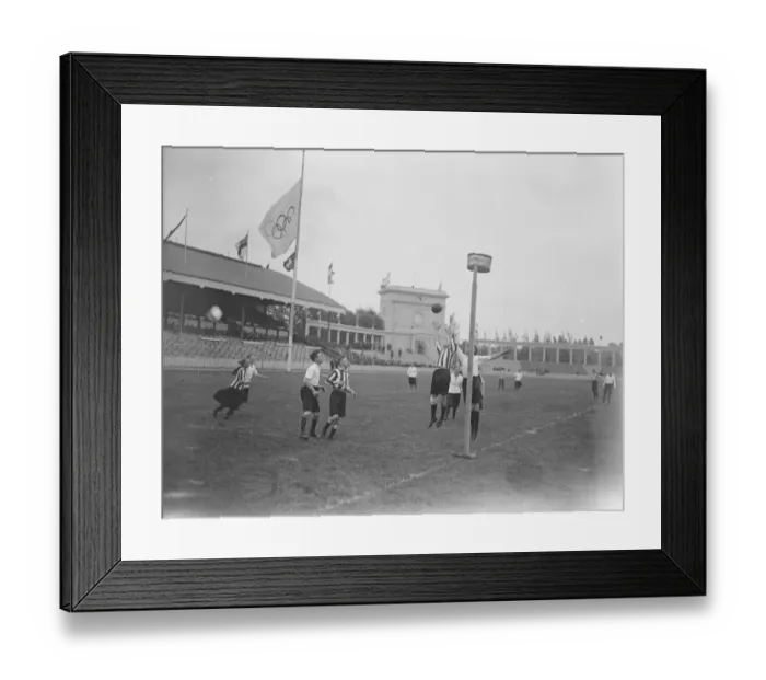 Framed Print : Olympic Games at Antwerp Holland gives a demonstration of Korfbal ( Basket Ball