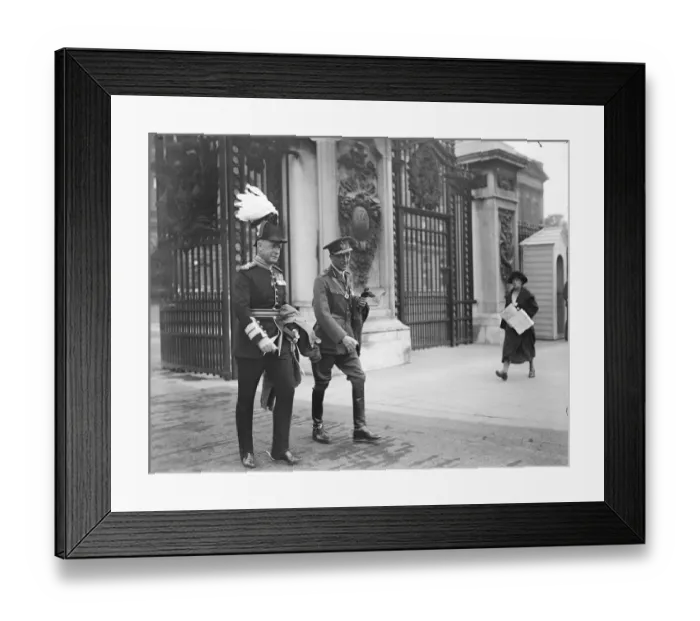 Framed Print : The King holds an investiture. Lt General Sir Charles Richardson ( left ) KCB