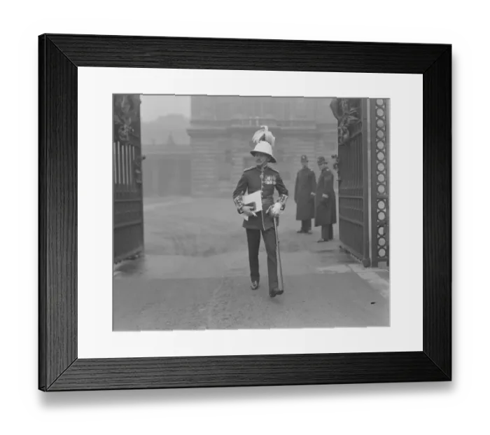 Framed Print : King holds an investiture. Colonel Glasgow, who received the CBE, leaving. 6 Framed Print : King holds an investiture. Colonel Glasgow, who received the CBE, leaving. 6