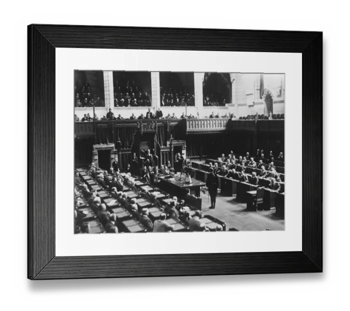Framed Print : Canadas 16th Parliament formally opened. An interior view showing the newly assembled Framed Print : Canadas 16th Parliament formally opened. An interior view showing the newly assembled