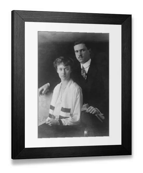Framed Print : The reigning Grand Duchess Charlotte of Luxembourg with her husband, Prince Felix
