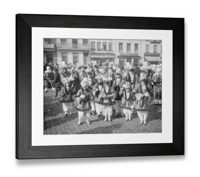 Framed Print : Shrove Tuesday carnival at Binch in Binch Some of the young participants in