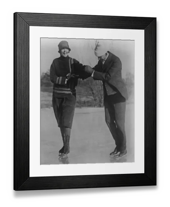 Framed Print : Henry Ford on a skating holiday. Henry Ford, the motor car king, skating on the Sudbury pond Framed Print : Henry Ford on a skating holiday. Henry Ford, the motor car king, skating on the Sudbury pond