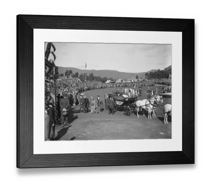 Framed Print : Braemar gathering. The arrival of the Royal Party. 10 September 1926 Framed Print : Braemar gathering. The arrival of the Royal Party. 10 September 1926