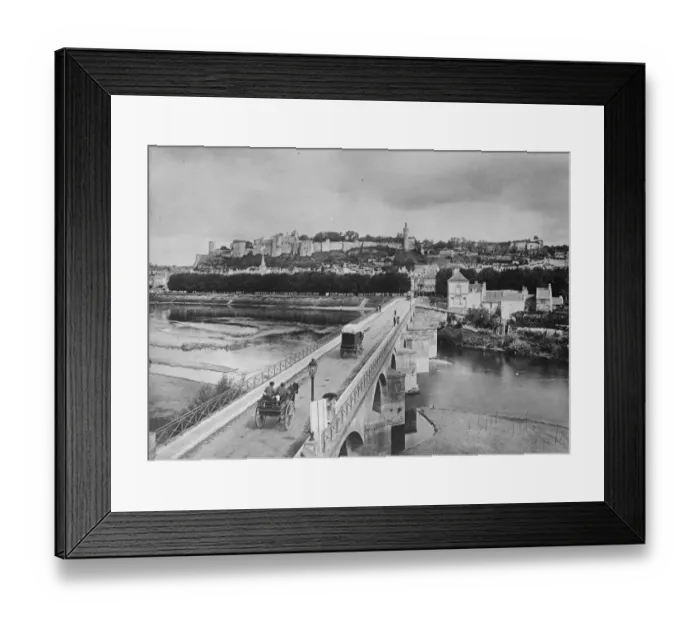 Framed Print : Chinon, France - the bridge over the River Vienne at Chinon, in the Loire Valley
