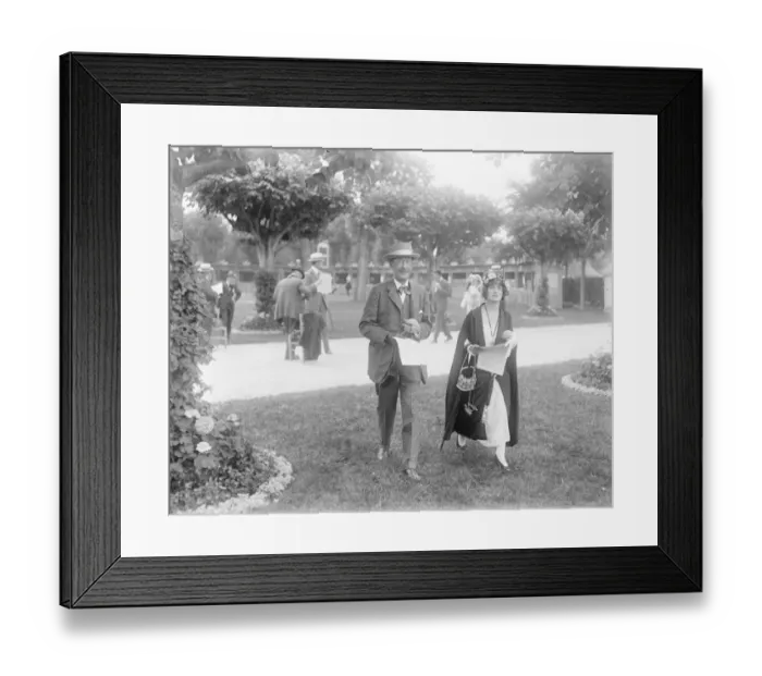 Framed Print : Well Known Society at Deauville Lord Carnarvon with his daughter Lady Evelyn Herbert Framed Print : Well Known Society at Deauville Lord Carnarvon with his daughter Lady Evelyn Herbert