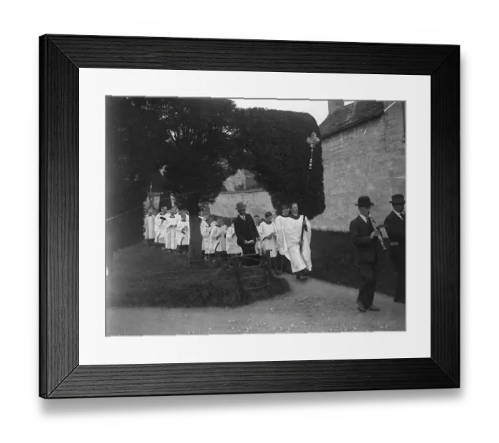 Framed Print : The ancient ceremony of Clipping the yew trees at Painswick, Gloucester. Parading Framed Print : The ancient ceremony of Clipping the yew trees at Painswick, Gloucester. Parading