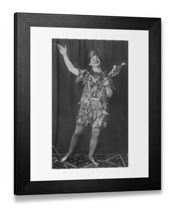 Framed Print : Raymond Ellis as Papageno in The Magic Flute, a role which led to a romantic
