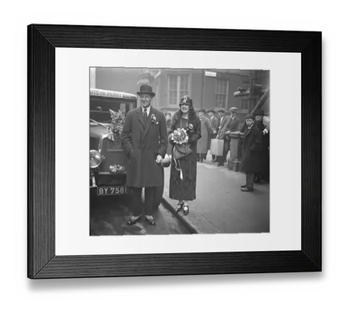 Framed Print : Conservative candidate for Kingston-on-Thames registers his vote in the Abbey Division